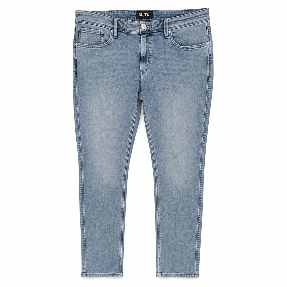 DU/ER L2X Performance Denim Jeans Mens 38x32 Light Wash Slim Fit MFLR5117 Blue